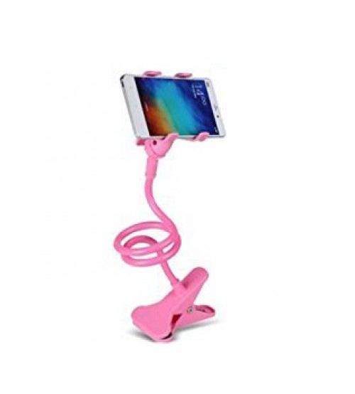 Universal Flexible Long Arm Mobile Phone Holder Stand with Clipper for home, office, car, travel, Pink